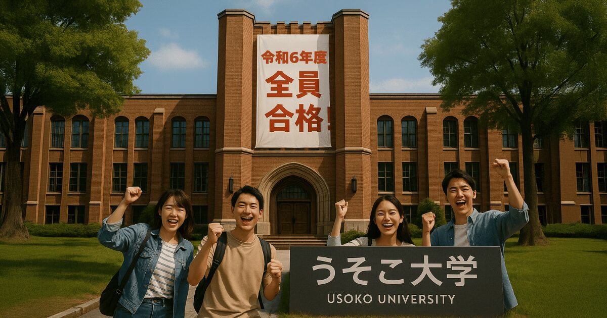 校舎前に掲示された令和6年度全員合格の発表