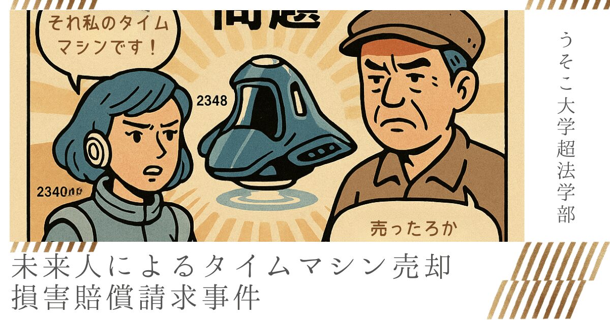 【超判例集003】未来人によるタイムマシン売却損害賠償請求事件