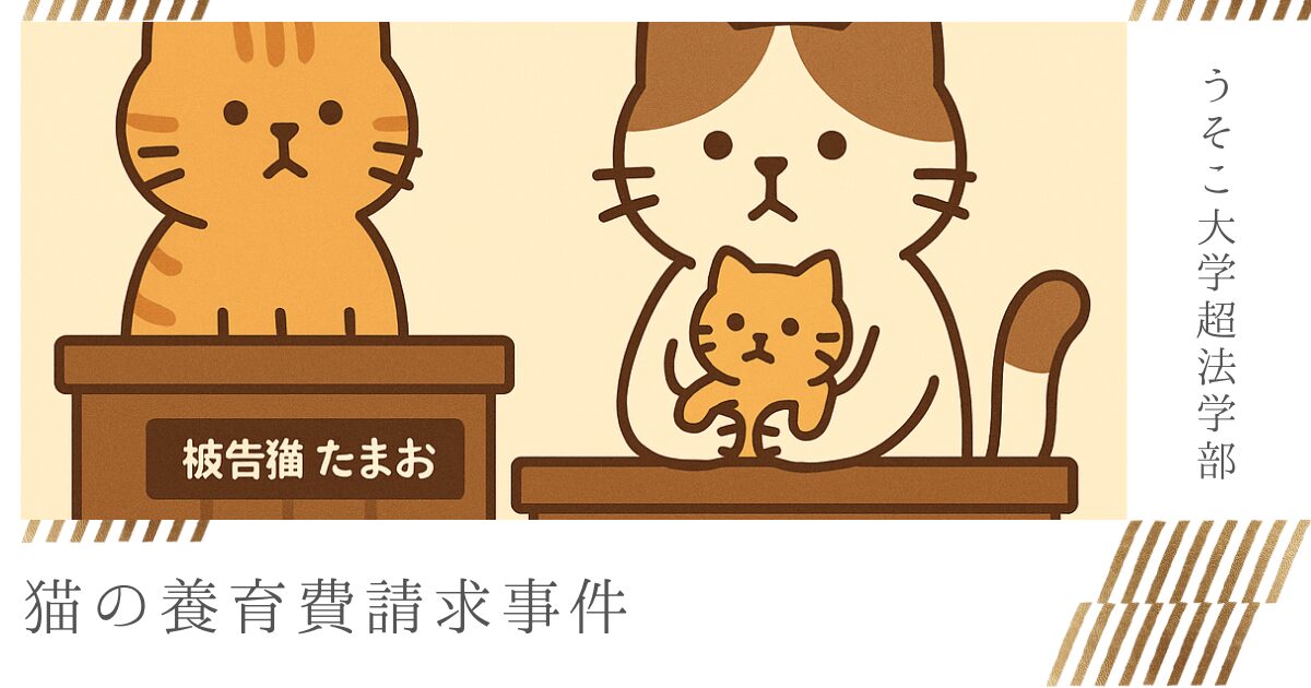 【超判例集002】猫の養育費請求事件