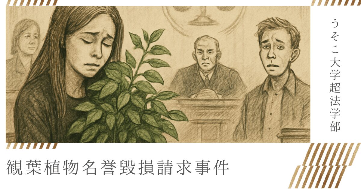 【超判例集004】観葉植物名誉毀損請求事件
