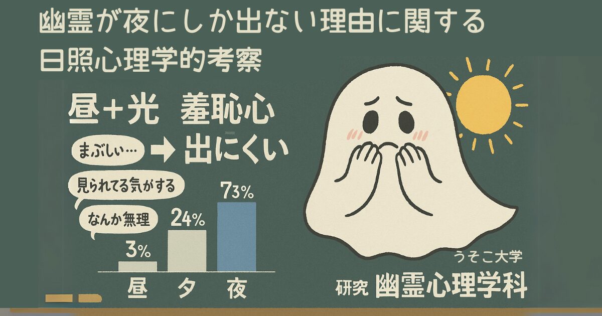 幽霊が夜にしか出ない理由に関する日照心理学的考察｜なんでも心理学部