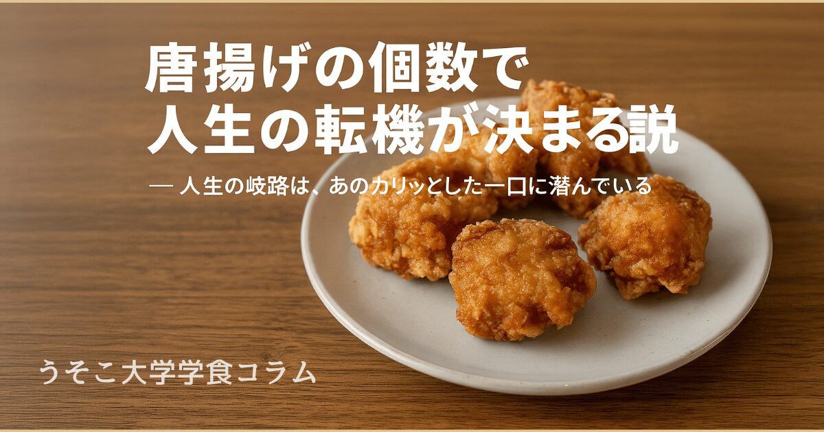【学食コラム002】唐揚げの個数で人生の転機が決まる説 | うそこ大学