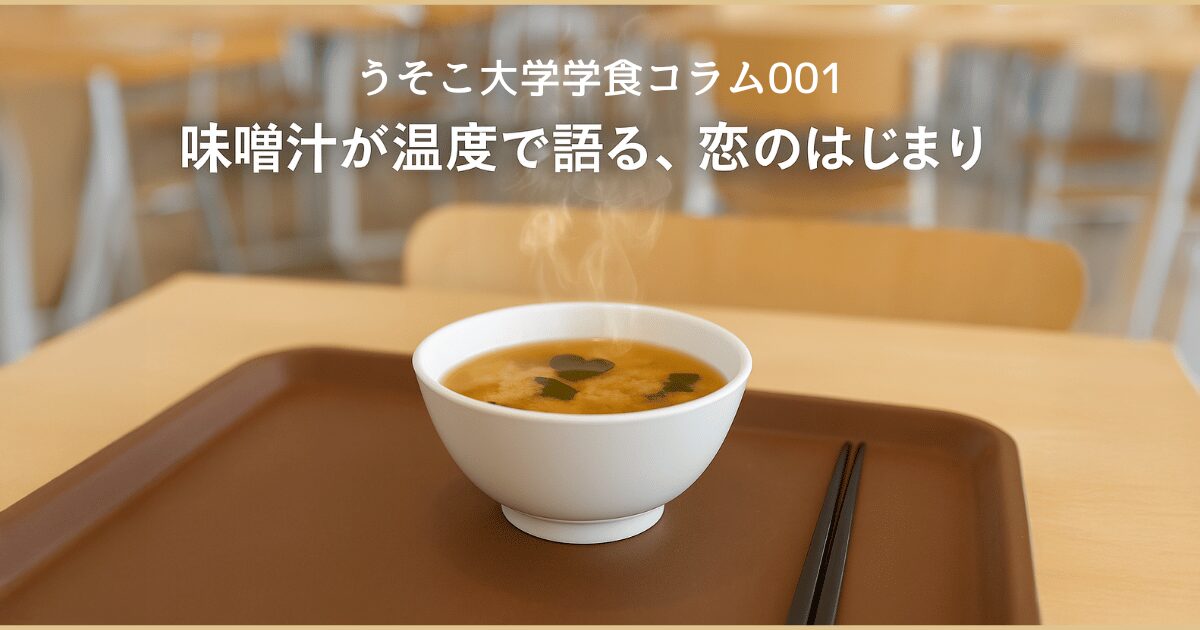 【学食コラム001】味噌汁が温度で語る、恋のはじまり